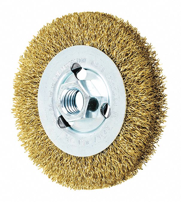 PFERD, Crimped Wheel .014Brass Wire,4" 216H9782367 Grainger