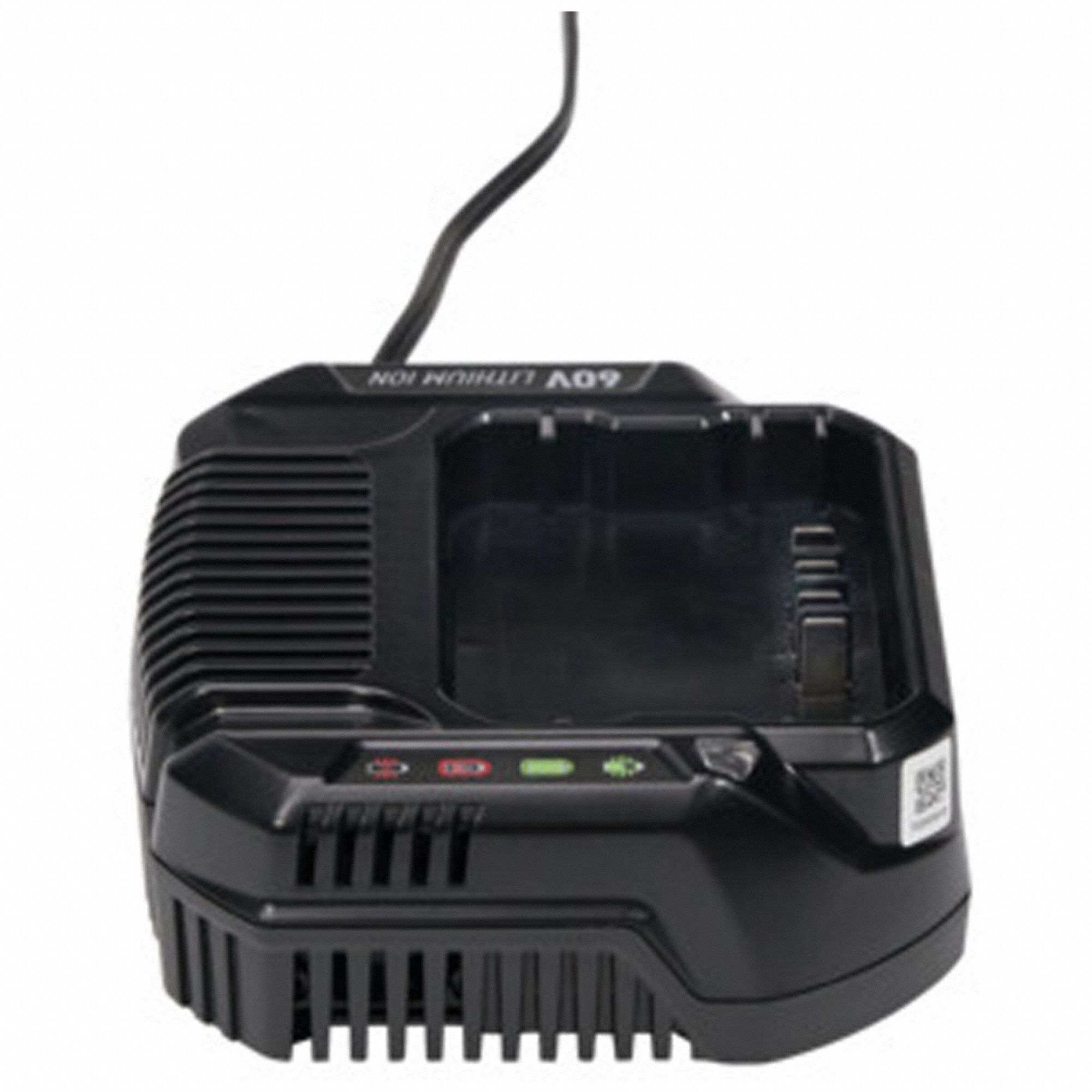 BATTERY CHARGER, 6¼ IN OVERALL L, 7¼ IN OVERALL W, PLASTIC, BLACK