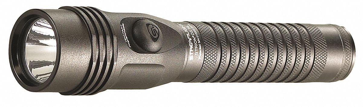 HANDHELD FLASHLIGHT, RECHARGEABLE, LED, 700 LUMENS, 219 M BEAM, BLACK, 6 5/16 IN L, GLASS LENS