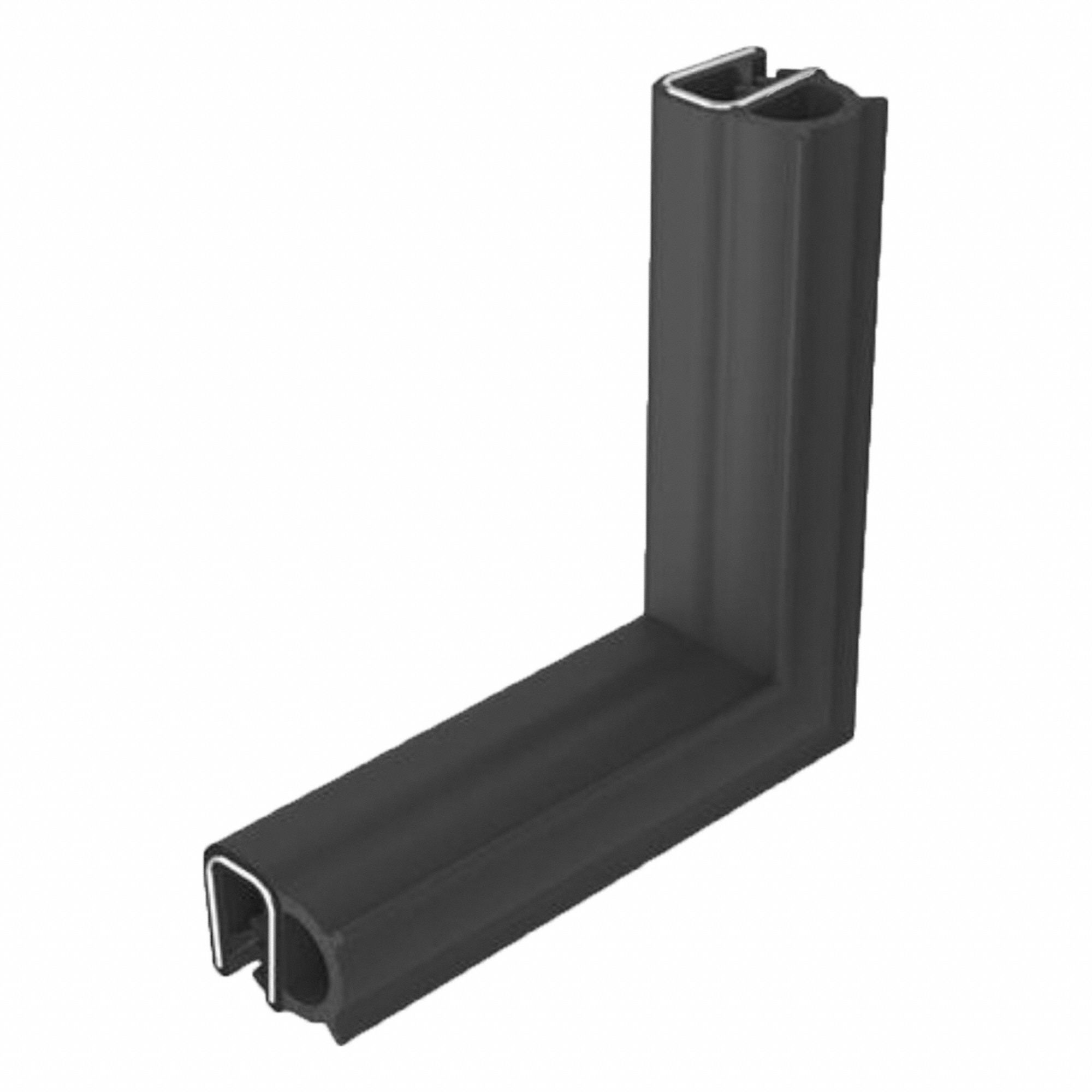 Edge Trim Seal: D, 160 mm Overall Lg, EPDM Outer, EPDM Bulb, 13 mm Leg Lg, Side