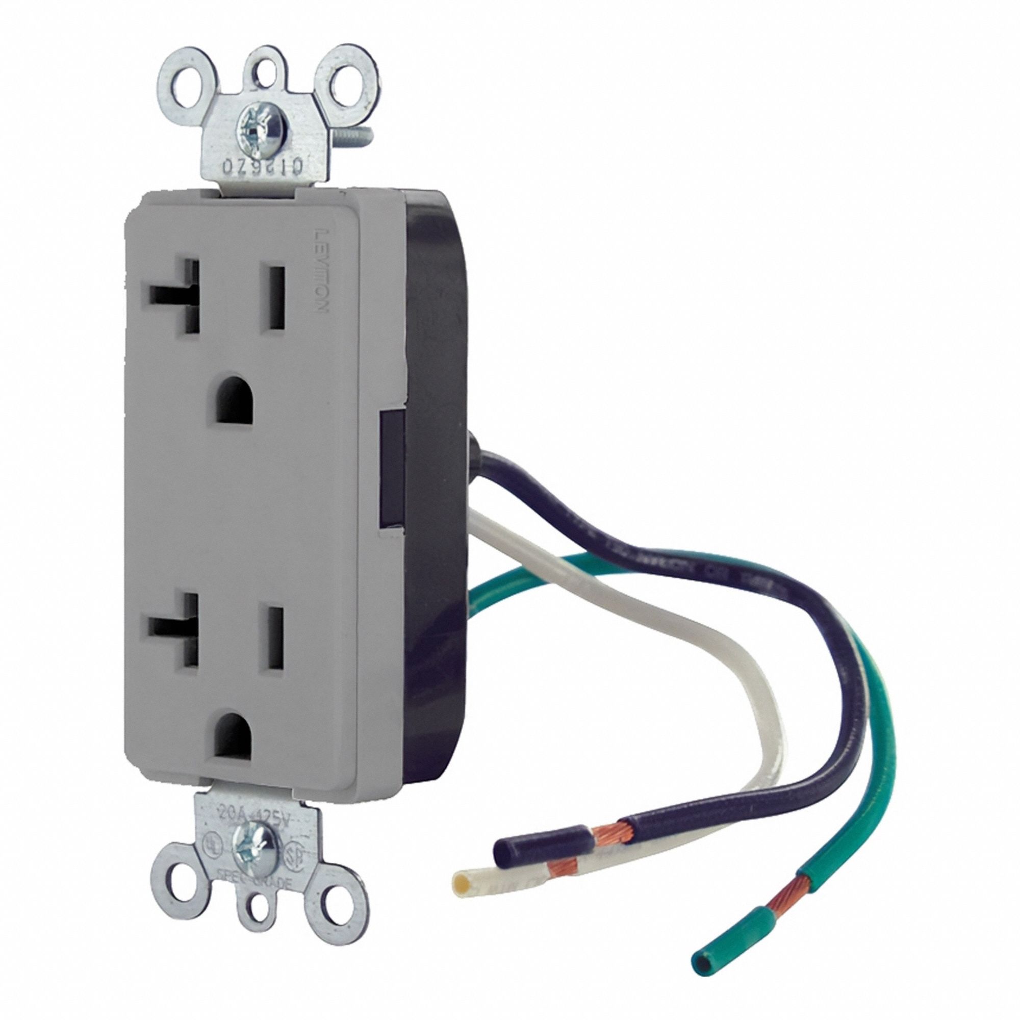 Leaded Dup Rec 20A 125V Self-Gr Gry