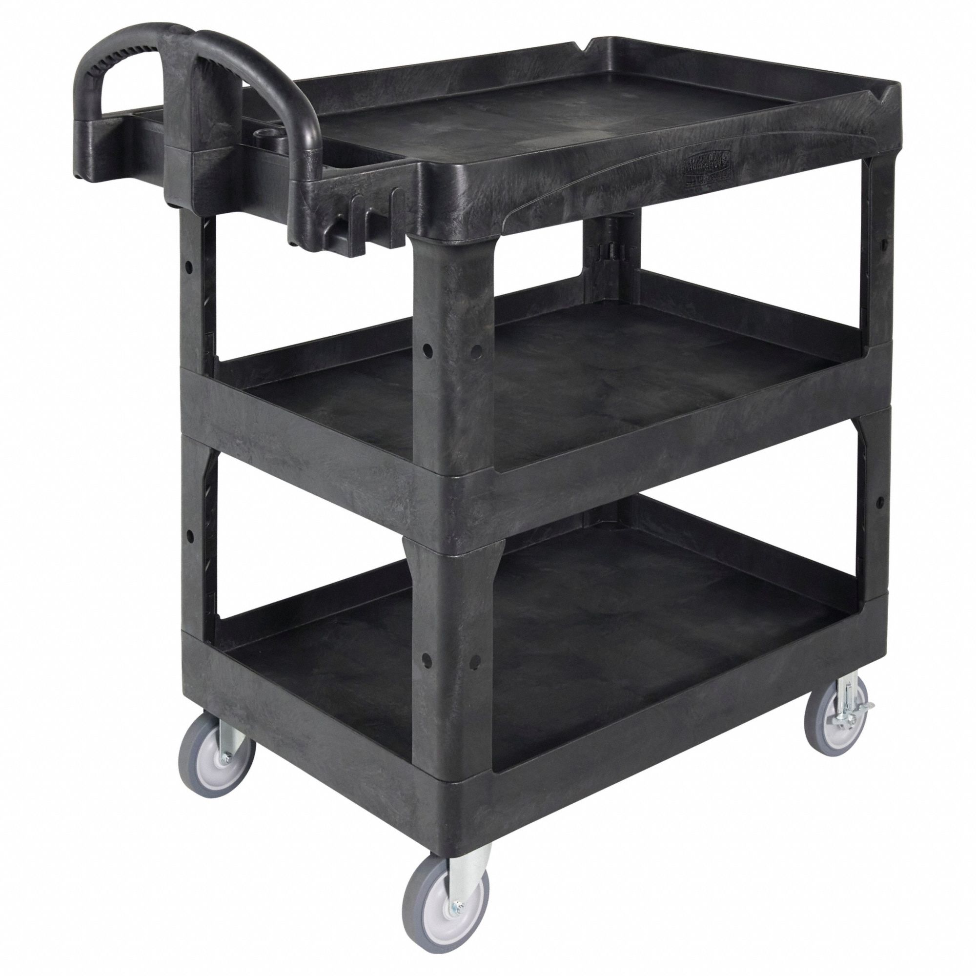 BRUTE, 600 lb Load Capacity, (2) Rigid/(2) Swivel, Utility Cart