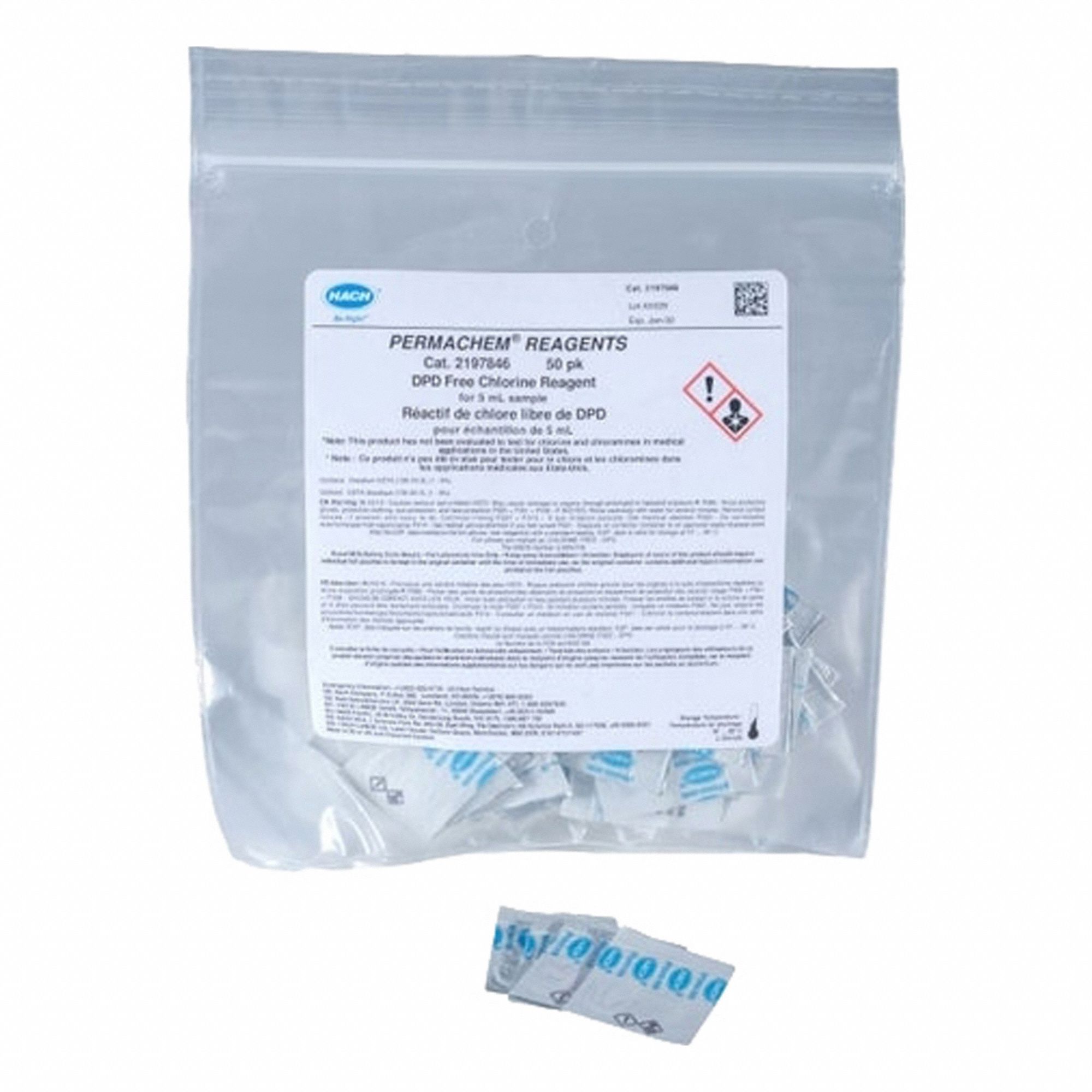 HACH, 5 mL Volume, Powder, DPD Free Chlorine Reagent - 897ZM7|2197846 ...