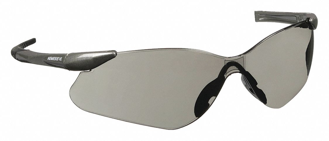 Safety Glasses: Gray Lens, Frameless, Gray Frame, V30 Nemesis(TM) VL Series