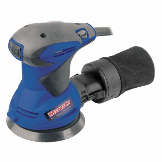 WESTWARD Orbital Sander, Corded, HookandLoop, 5 in Pad Size, 3.0 Amps