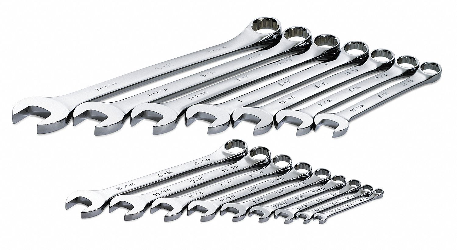 Fully Polished Metric Combination Wrench Set