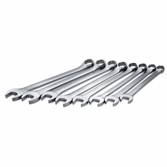 SK PROFESSIONAL TOOLS, Alloy Steel, Chrome, Combination Wrench Set ...