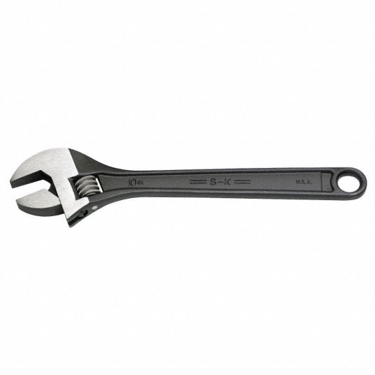 SK PROFESSIONAL TOOLS Adjustable Wrench, Alloy Steel, Black Oxide, 6 in