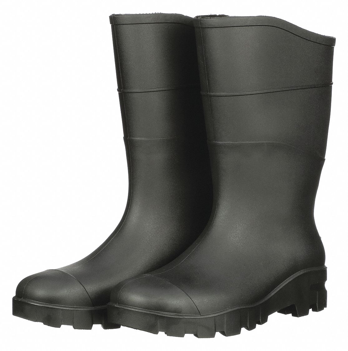 Rubber Boot: Oil-Resistant Sole/Steel Toe/Waterproof, Rigid Plastic, PVC,  Black, TALON TRAX, 9, 1 PR