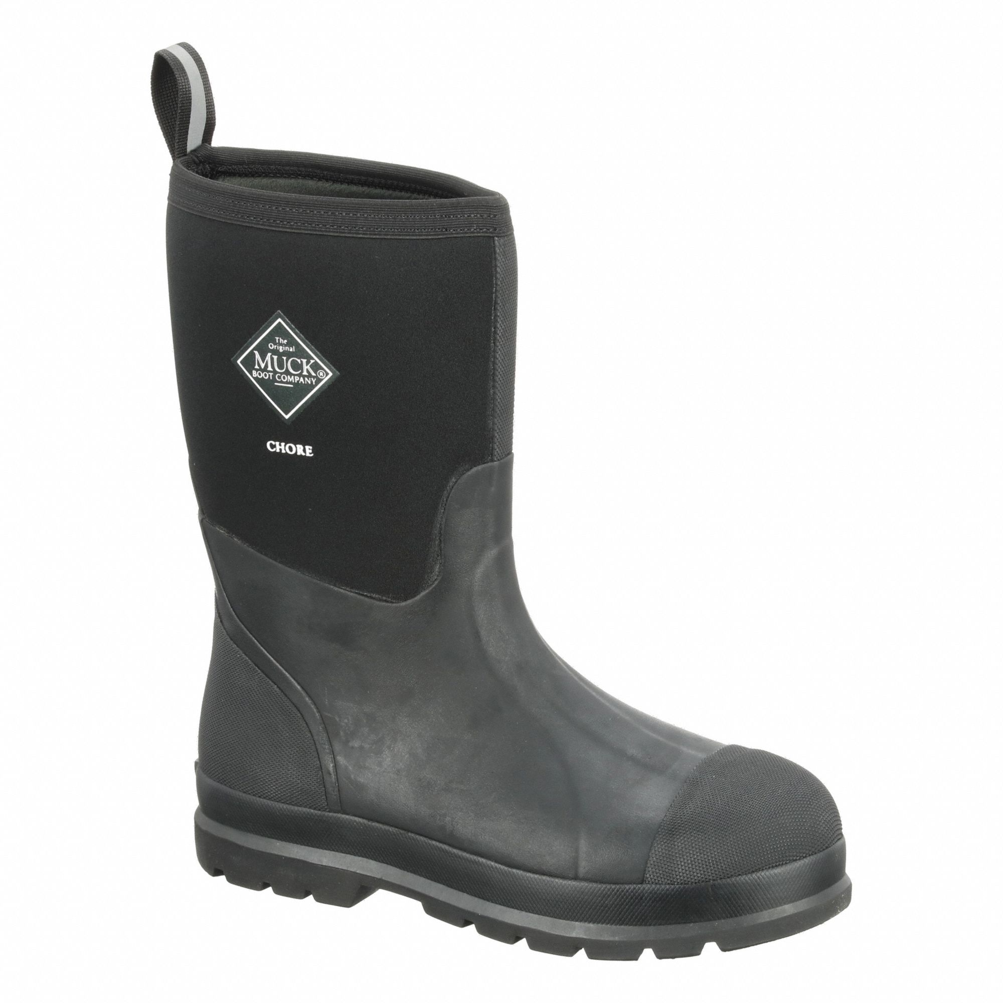 Rubber Boot: Black, Rubber, Rubber, Electrical Hazard (EH), 10 Size, 1 PR