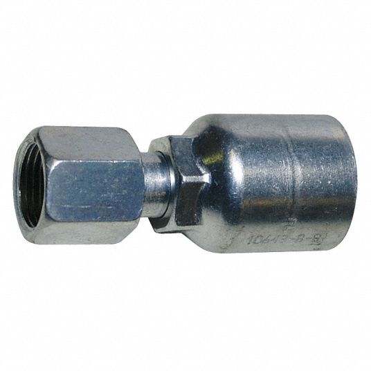 PARKER Hydraulic Crimp Fitting, Fitting Material Steel x Steel, Fitting