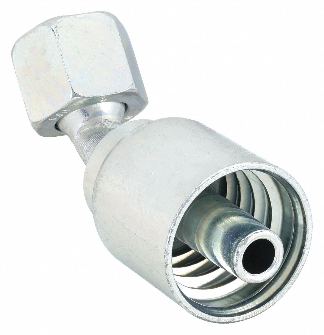 HYDRAULIC CRIMP FITTING, STEEL X STEEL, 45 °  ELBOW, -8 HOSE DASH SIZE, FEMALE X GENDERLESS