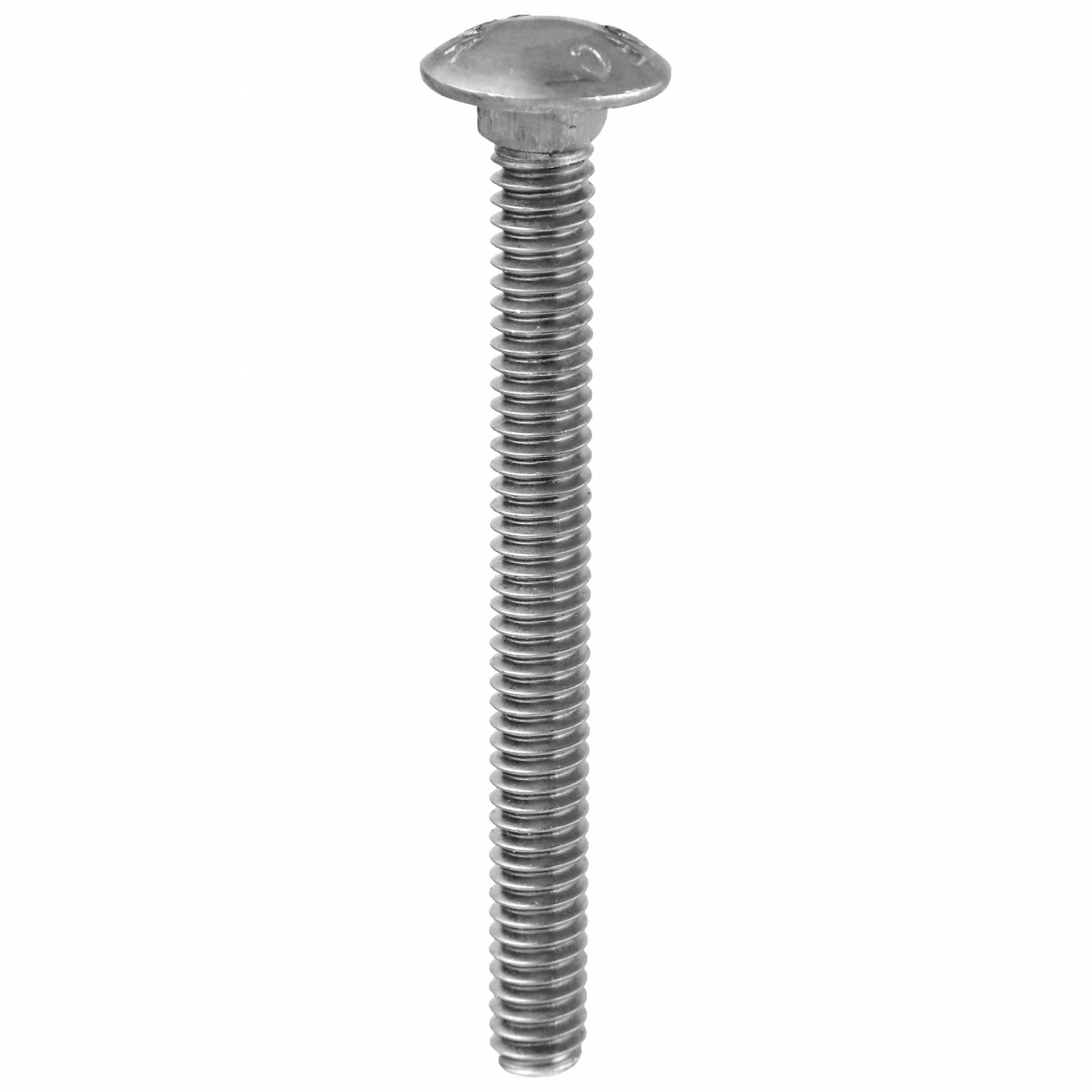CARRIAGE BOLT, SQUARE, STEEL, UNC, GRADE 2, BLACK OXIDE, ¼"-20 THREAD, 2½ IN L, INCH, 100 PK
