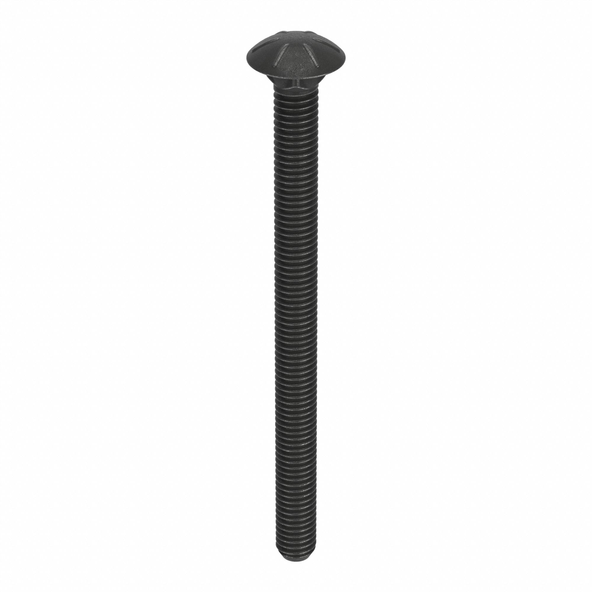 Carriage Bolt: Square Neck, 3/8"-16 Thread Size, 5 in lg, Steel, Grade 8, Black Oxide, 25 PK