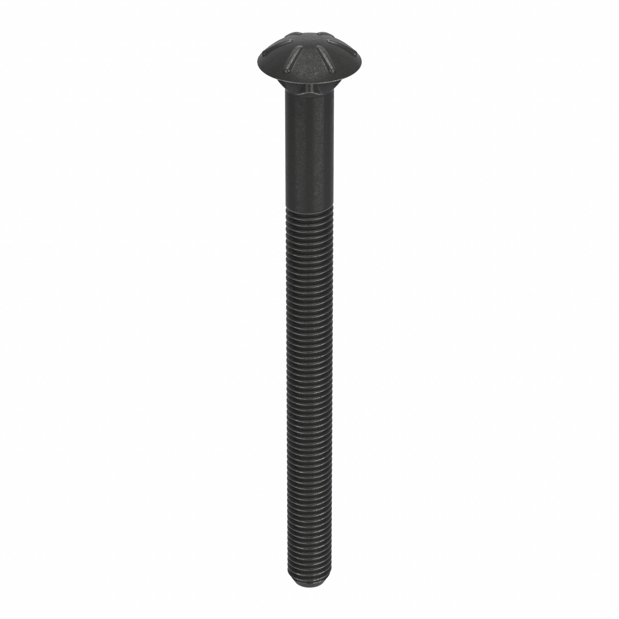 CARRIAGE BOLT, SQUARE, STEEL, GRADE 8, BLACK OXIDE, ½"-13 THREAD, 8 IN L, INCH, 10 PK