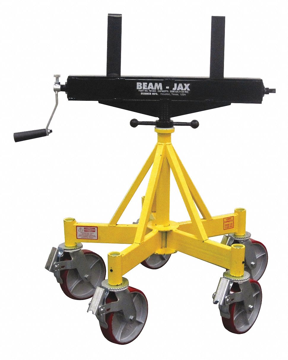 BEAM-JAX KIT, 2500 LB, 24 IN MAX WIDTH, REVERSIBLE, 8 IN CASTERS, STURDY 5-LEG