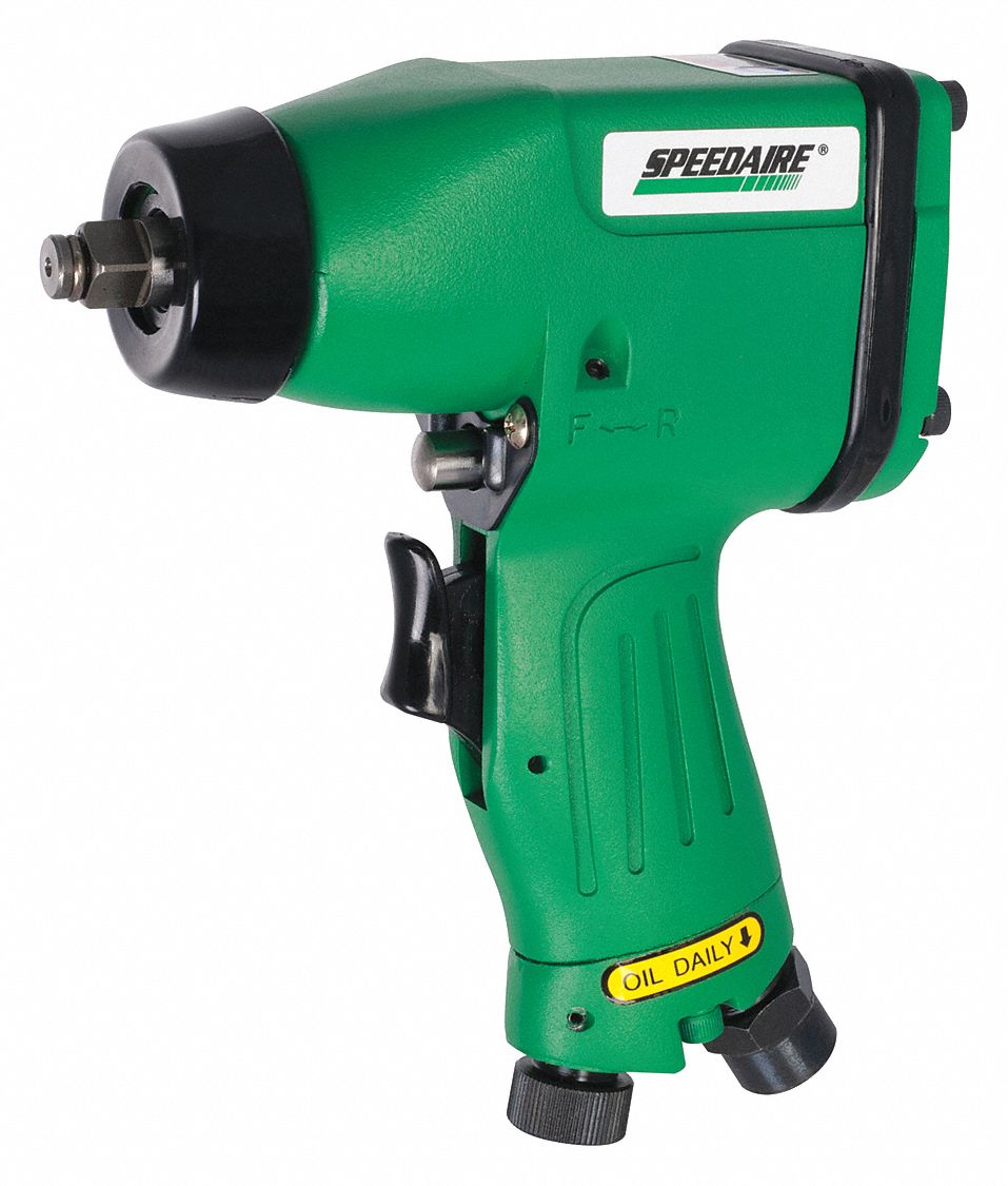 SPEEDAIRE Impact Wrench Pistol Grip, Std, Compact Tool, Gen Duty, 3/8 in Square Drive Size