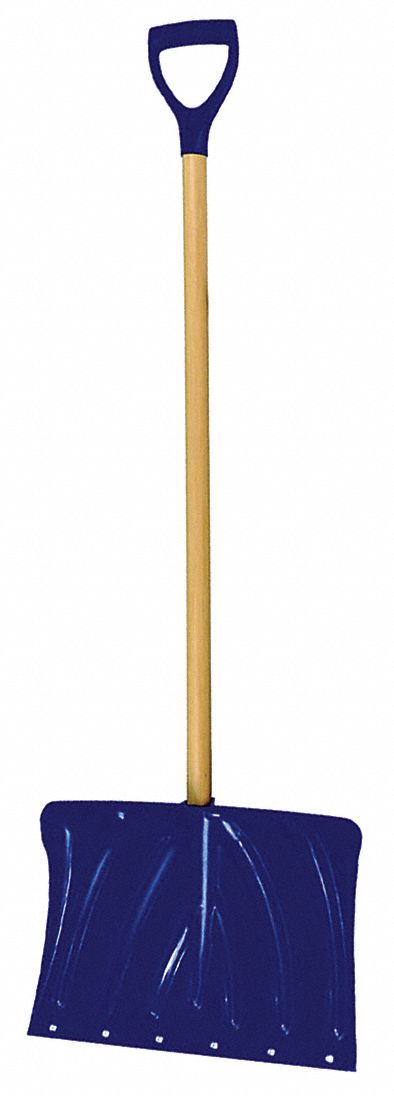 SNOW SHOVEL, PLASTIC/STEEL, 13½ IN BLADE L, 18 IN BLADE W, 2.9 MM GAUGE