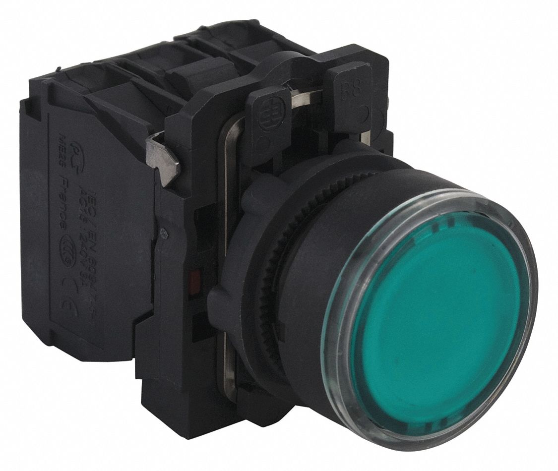 22mm Green Illuminated pushbutton Switch Fits XB5AW33J5 12V LED Momentary 