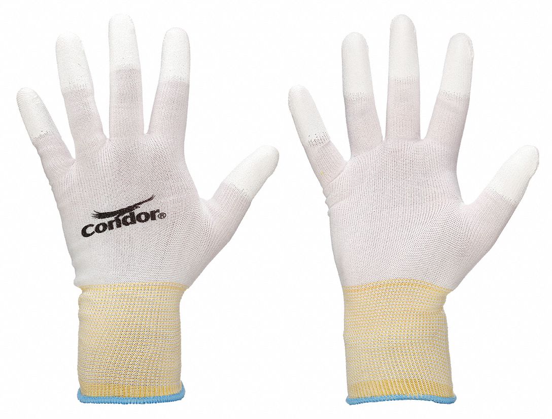 COATED GLOVES, XL (10), PUR, FINGERTIPS, UNCOATED, KNIT CUFF