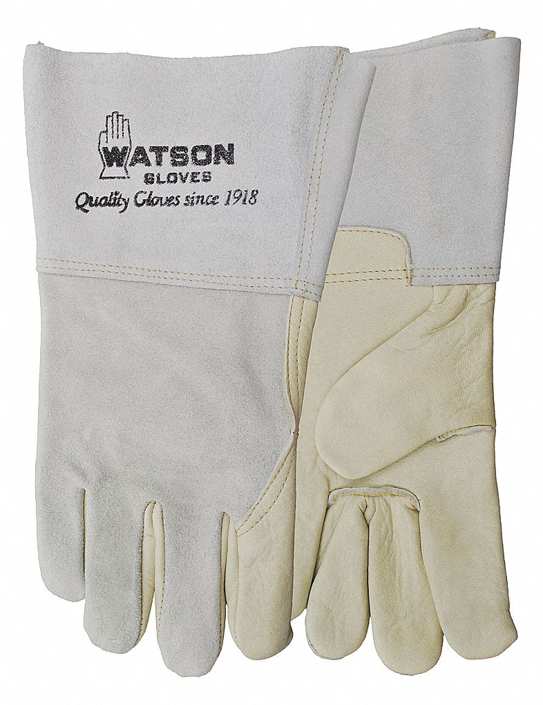 WELDING GLOVES, GUNN CUT/WING THUMB, SZ M, COWHIDE/NYLON/3M THINSULATE, PR