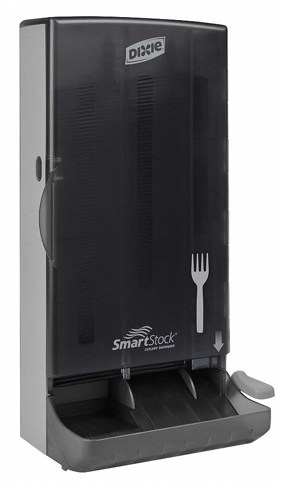 Fork Dispenser: Series O, Lever, Countertop/Stand/Wall, 17 5/8 in Ht, 6 1/4 in Dp, Black