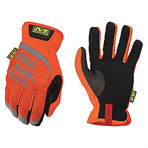 FASTFIT SAFETY GLOVES, ORANGE, XL, SYNTHETIC LEATHER, ELASTIC CUFF