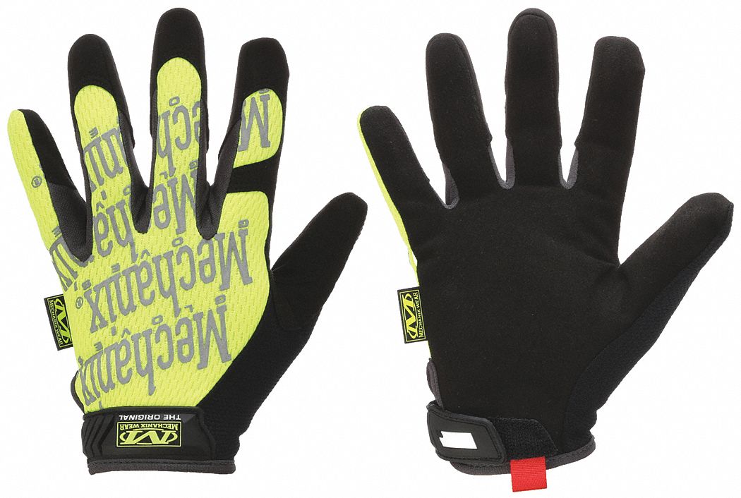ORIGINAL MECHANICS GLOVES, 2XL (12), FULL FINGER, SYNTHETIC LEATHER, HI-VIS YELLOW