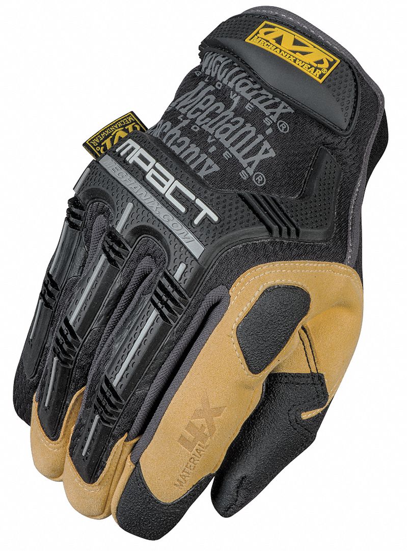 MATERIAL4X MECHANICS GLOVES, L (10) FULL FINGER, SYNTHETIC LEATHER, TPR, 1 PR