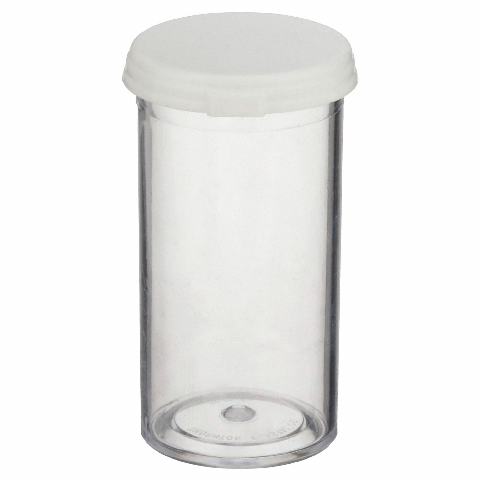 Vial with Cap: Polystyrene, 0.88 fl oz Capacity - oz, 25.88 mL Capacity - mL, Clear, Sample, Unlined