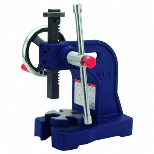 PALMGREN Arbor Press: 1 ton Force in Tons, 8 in Swing (In.), 4-1/2 x 6 in,  1/2 to 1-1/4 in