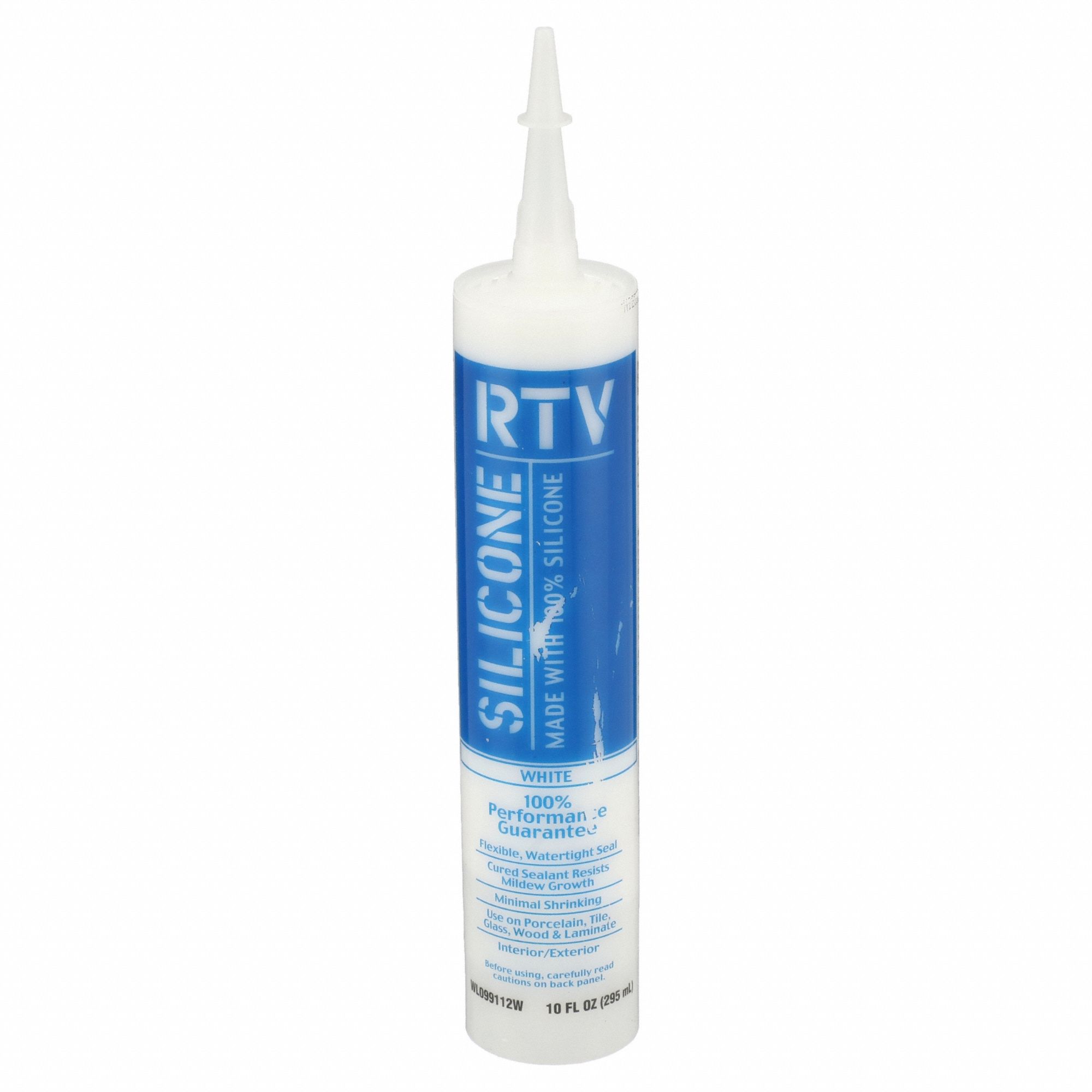 Silicone Sealant: White, 10 oz, Tube, 501% or More Elongation Range