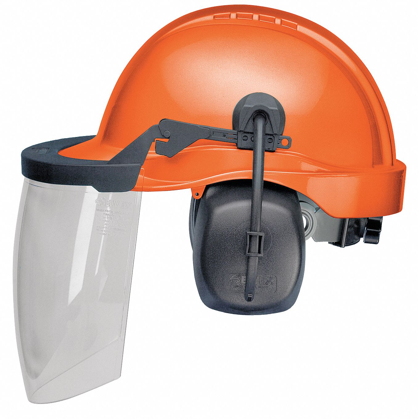 Loggers Helmet: ANSI Classification Type 1, Class E, Front Brim Head Protection, Orange