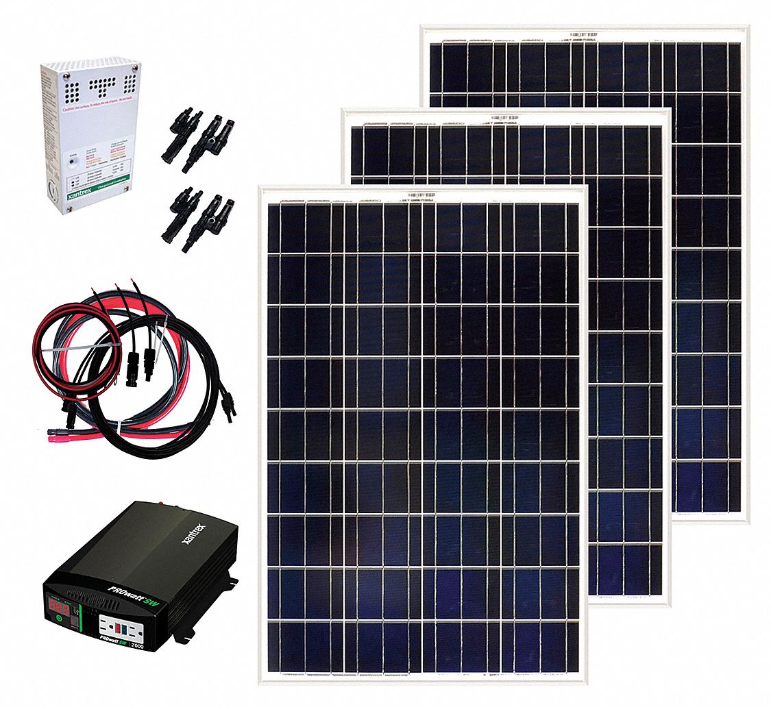 300W, 1 9/16 in D x 41 1/8 in H x 26 3/8 in W Panels, Solar Panel Kit ...