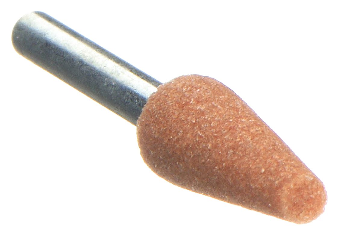 Abrasive Point: Tapered, 1/4 in Head Wd, 1 1/2 in Head Lg, 1 Pieces, Metal, 2 PK