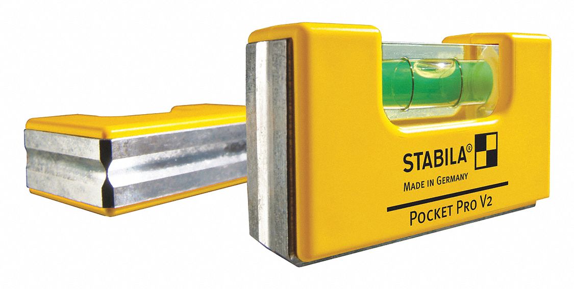 Stabila 11901 Pocket Level,Aluminum,2-1/2 In L,1 Vial