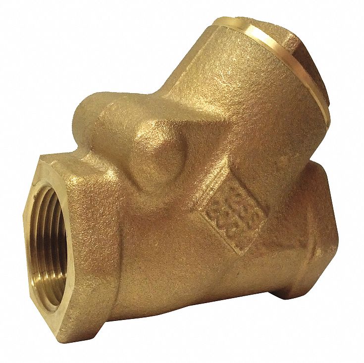 SWING Y CHECK VALVE, SWING, Y-STYLE VALVE BODY, ¾ IN PIPE, FNPT X FNPT