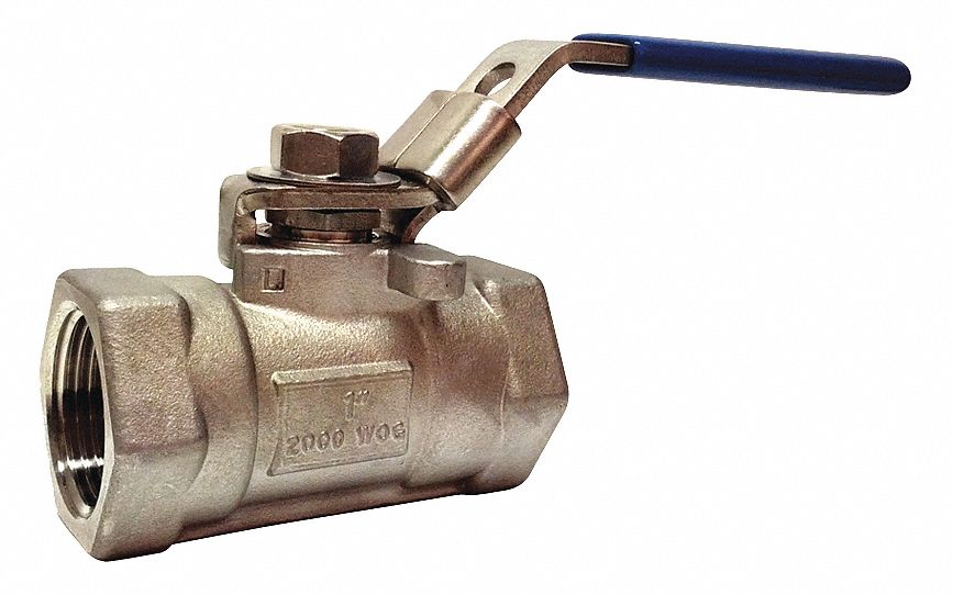 MANUAL TWO-WAY BALL VALVE: ¾ IN, STAINLESS STEEL, STRAIGHT, FNPT X FNPT, ONE-PIECE