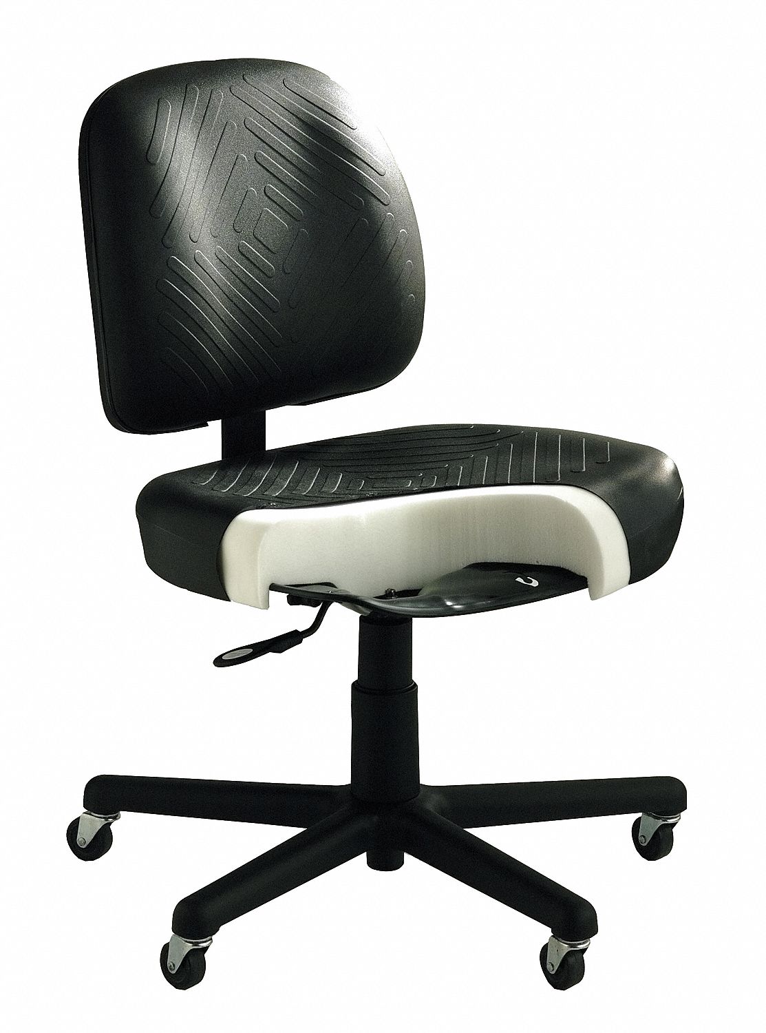 CRAMER Task Chair No Arm Arm, Black, Nylon, 350 lb Wt Capacity, 21 in