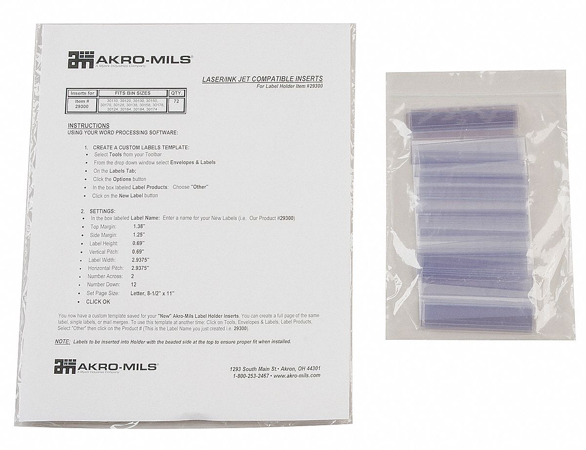 Card Stock Holder,13/16 x 3 In.,PK25