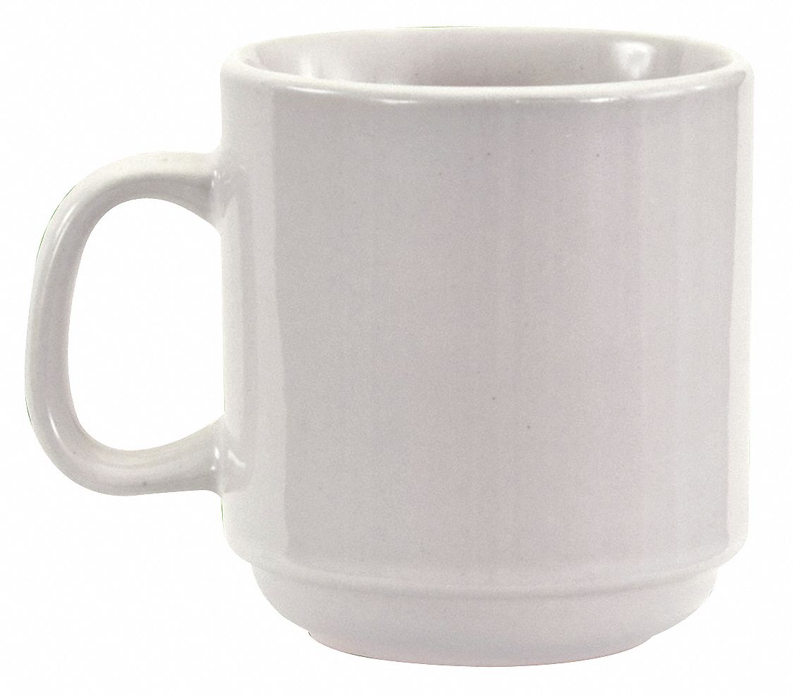 MUG,STACKABLE,BRIGHT WHITE,10 OZ.,PK36