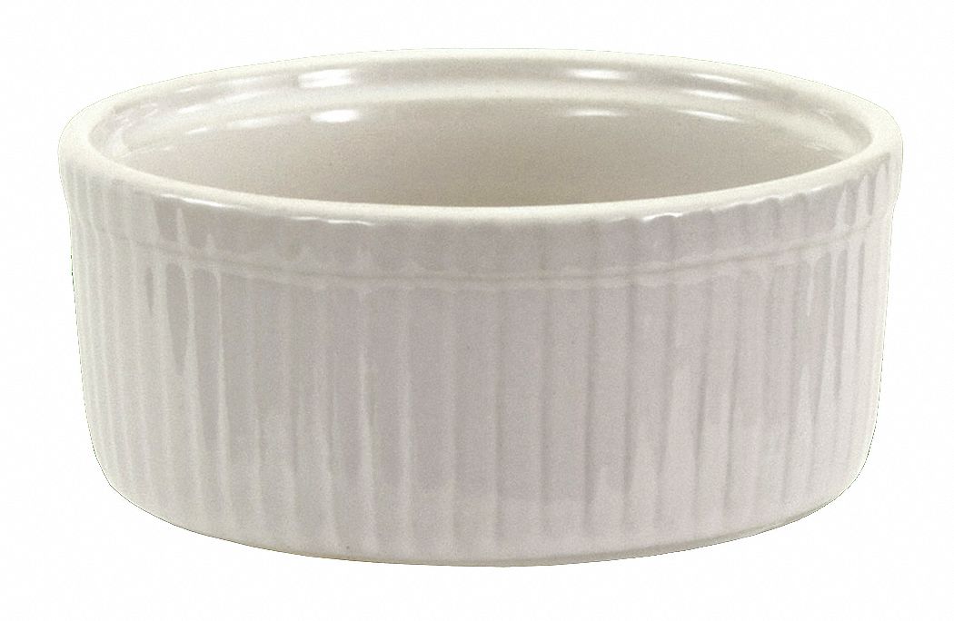 CRESTWARE Ramekins, Alpine White Narrow Rim, 10 oz, Ceramic, Bright