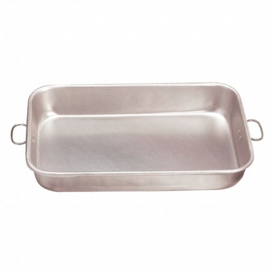 CRESTWARE Bake and Roast Pans, 11 x17 x 21/2 in, Aluminum, Silver