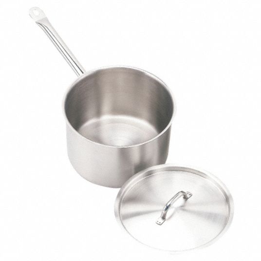 Flat saucepan stainless steel