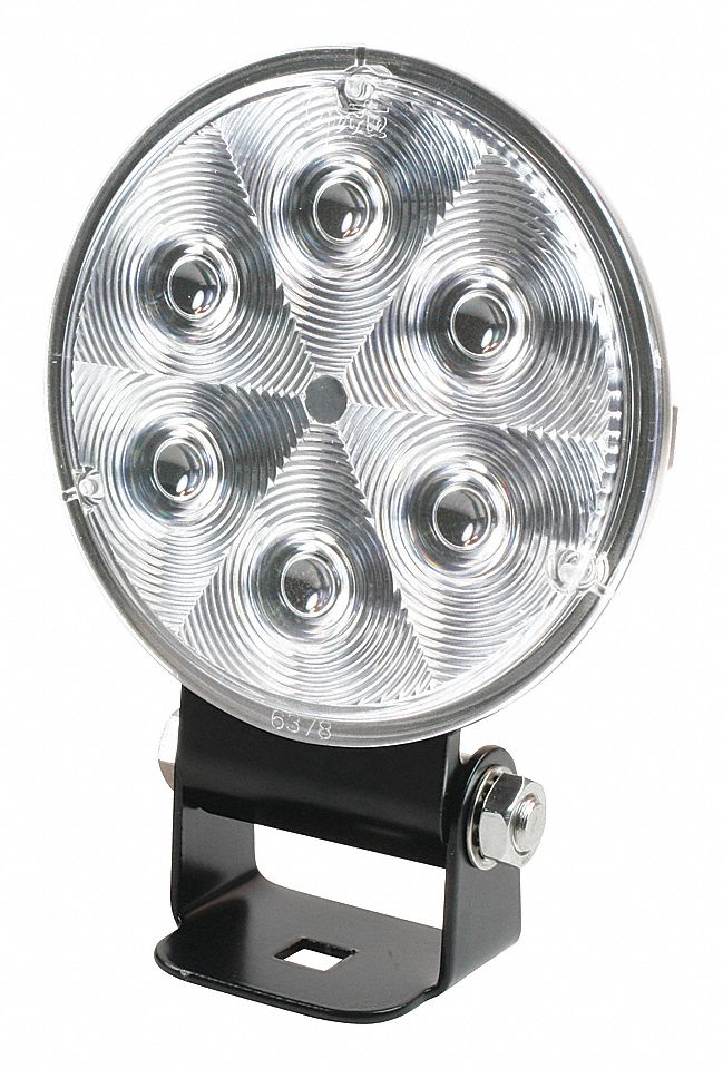 LED MULTIVOLT WORK LAMP, WIDE-FLOOD, ROUND, 10 TO 30 V, BLK, 5.92 X 4.39 IN, PC/AL