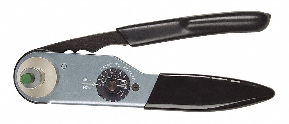 CRIMPING TOOL, SOLID BARREL CONTACTS, COMPACT AND EASY TO USE, 10 TO 2 GA, BLACK, PK 1