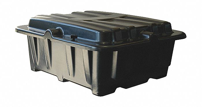 BATTERY BOX 8D DUAL SIDE-SIDE BLACK