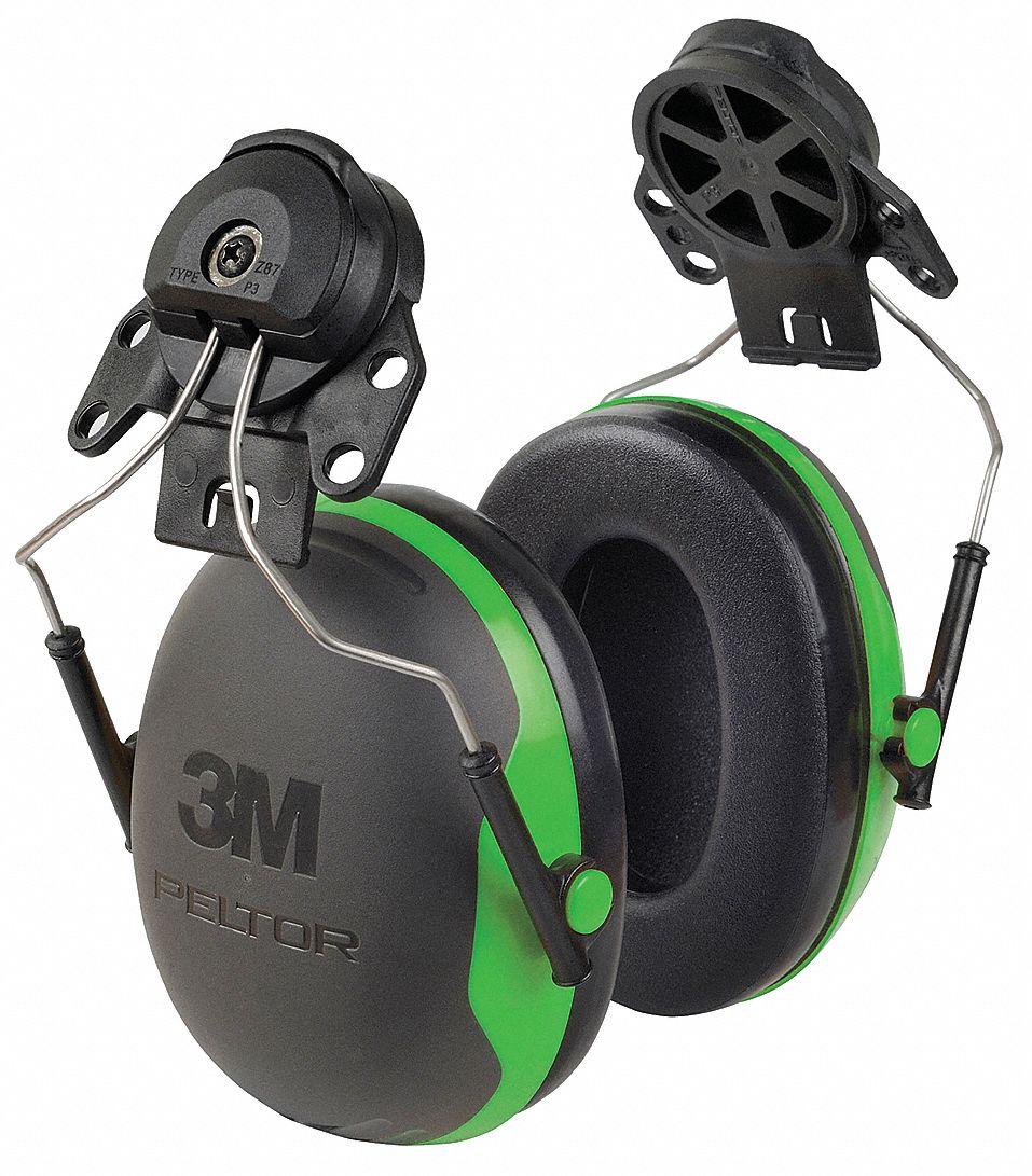 3M PELTOR Hard Hat Mounted Ear Muffs, 21dB Noise Reduction Rating NRR ...