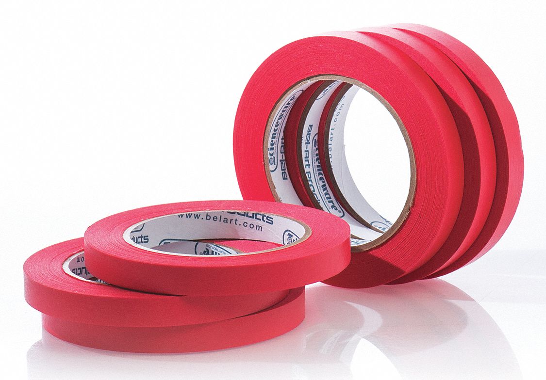 Masking Tape 1/2 W 40 yd L Red PK6