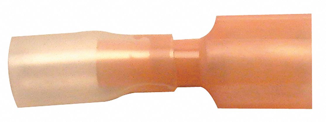MALE DISCONNECT, RED, NYLON/POLYOLEFIN, FULL COVERAGE, HEAT SHRINK, 10 PK